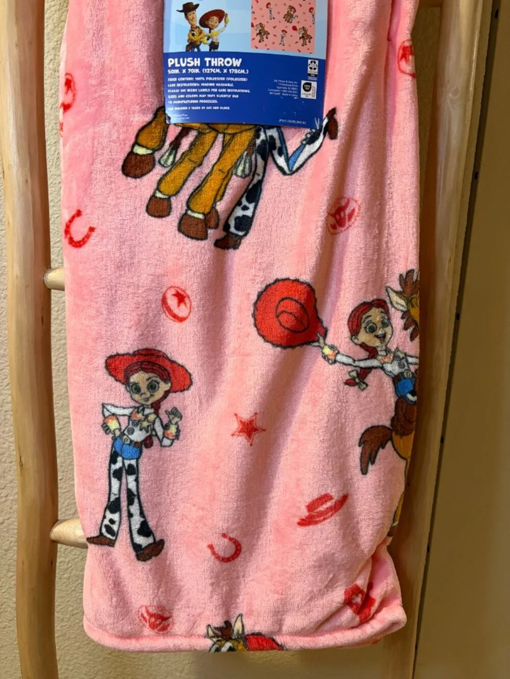 Disney Pixar Toy Story 5 Jessie Plush Throw Blanket Pink 50x70 NWT